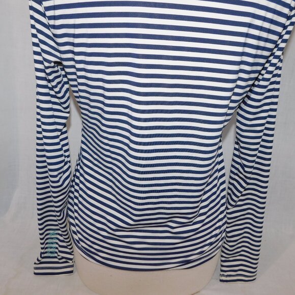 Carve Designs Womens M Lake Sunshirt Blue White Striped Full Zip UPF 50+ - Picture 11 of 11